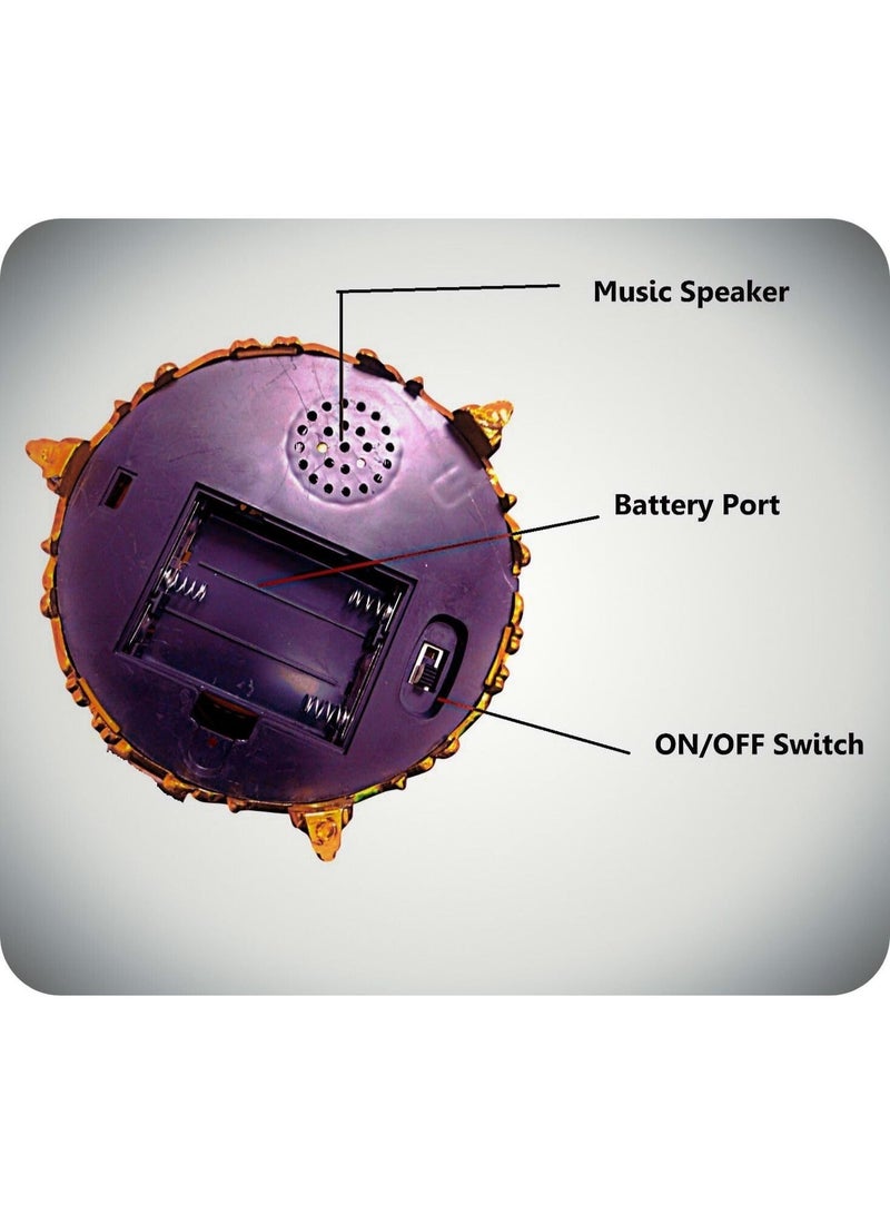 Arabic Musical Snow Globe with Figurine Light, Gold, 35cm Height, USB and Battery Powered, Home And Ramadan Decor, Eid Mubarak Design  (Red Coated Man Serving Tea) - Image 3